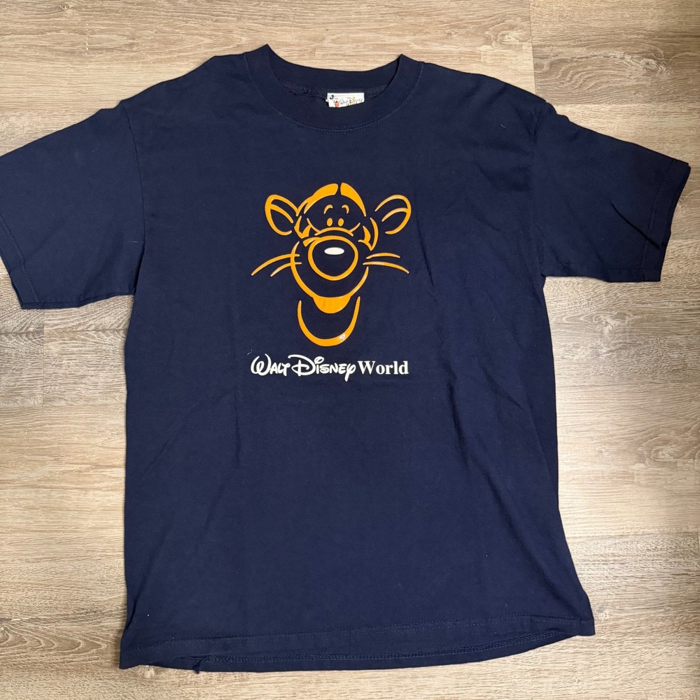 Vintage Walt Disney World Tigger T-Shirt Mens Medium Navy Blue Made in USA